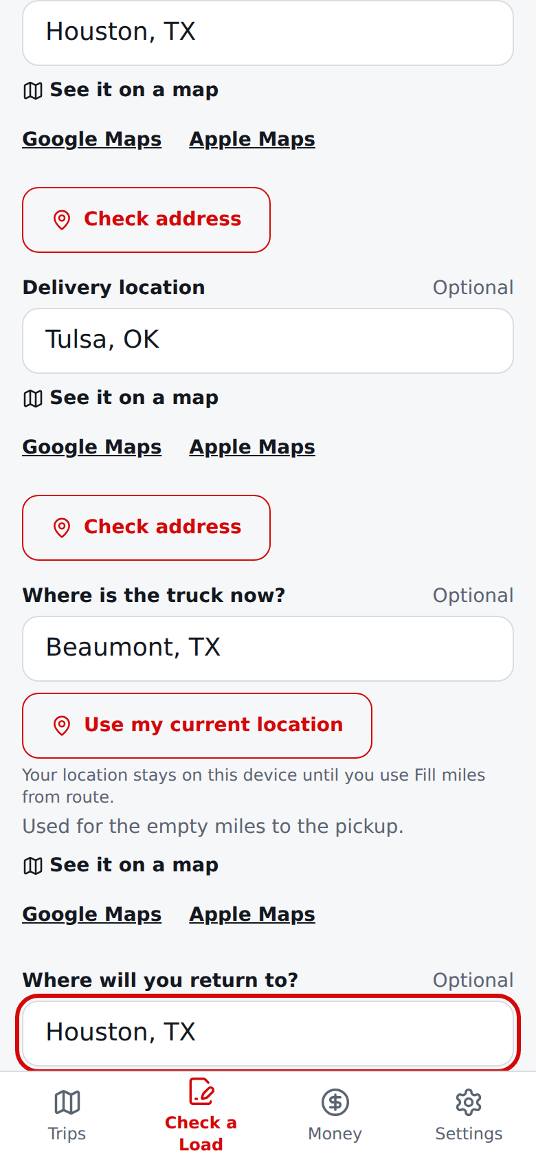Current English Where is this load question with map links