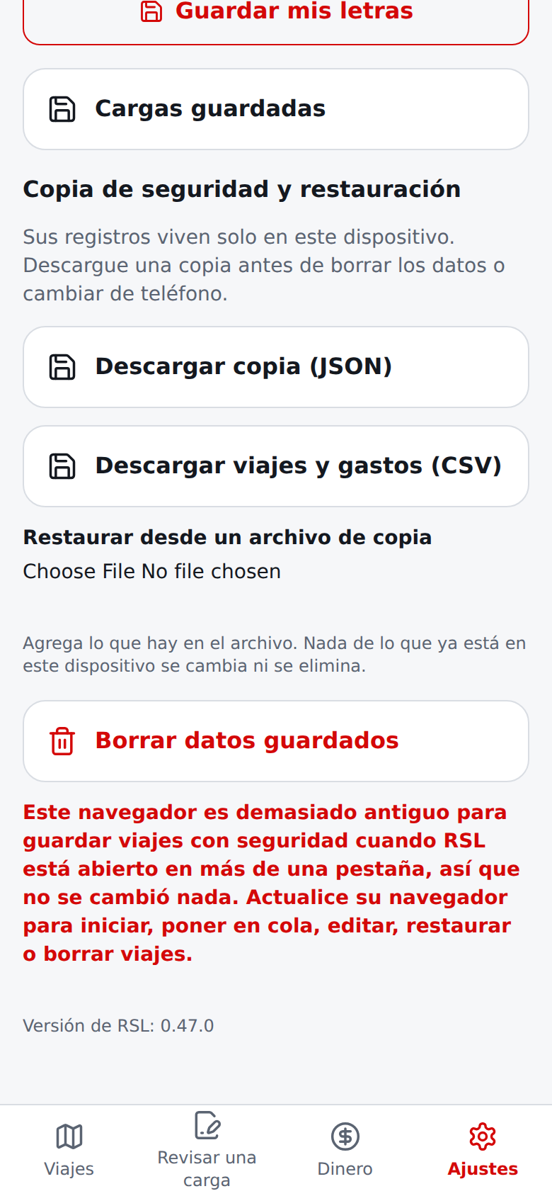 Borrar datos guardados actual en español en ese navegador: no se borra nada y la página dice por qué