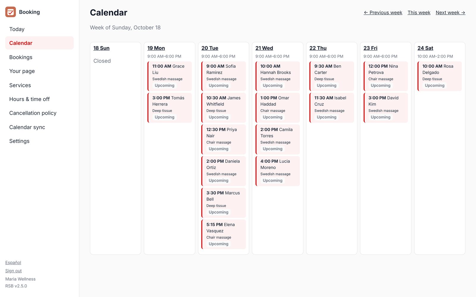 Plan the week ahead.