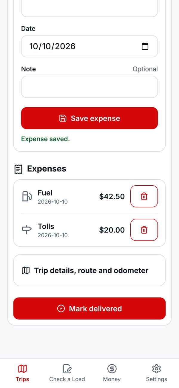 Every expense, every trip.