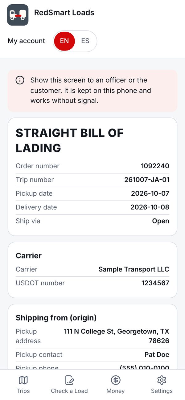 Bills of lading, signed on your phone.